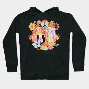 7th Birthday Retro Groovy Shirt, Seven Is a Vibe 7 Year Old Birthday Hoodie